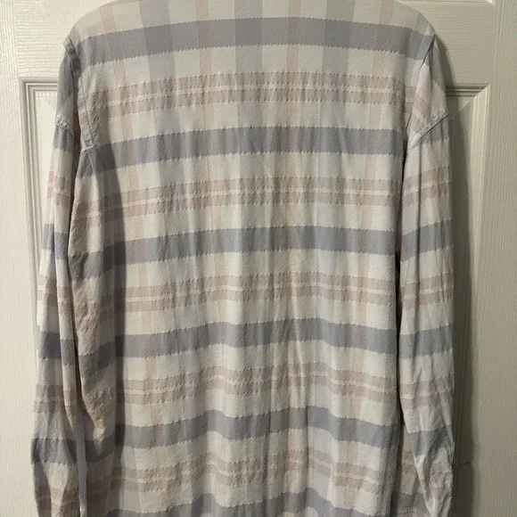 Free People Women's Fringed Plaid Button-Up Shirt Multicolor Size Large Pastel - Picture 7 of 11